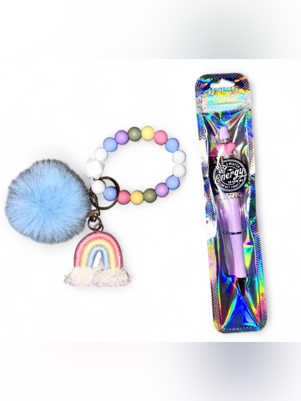 NWT Fun, Bright And Sassy Keychain + Ball Point Pen Bundle